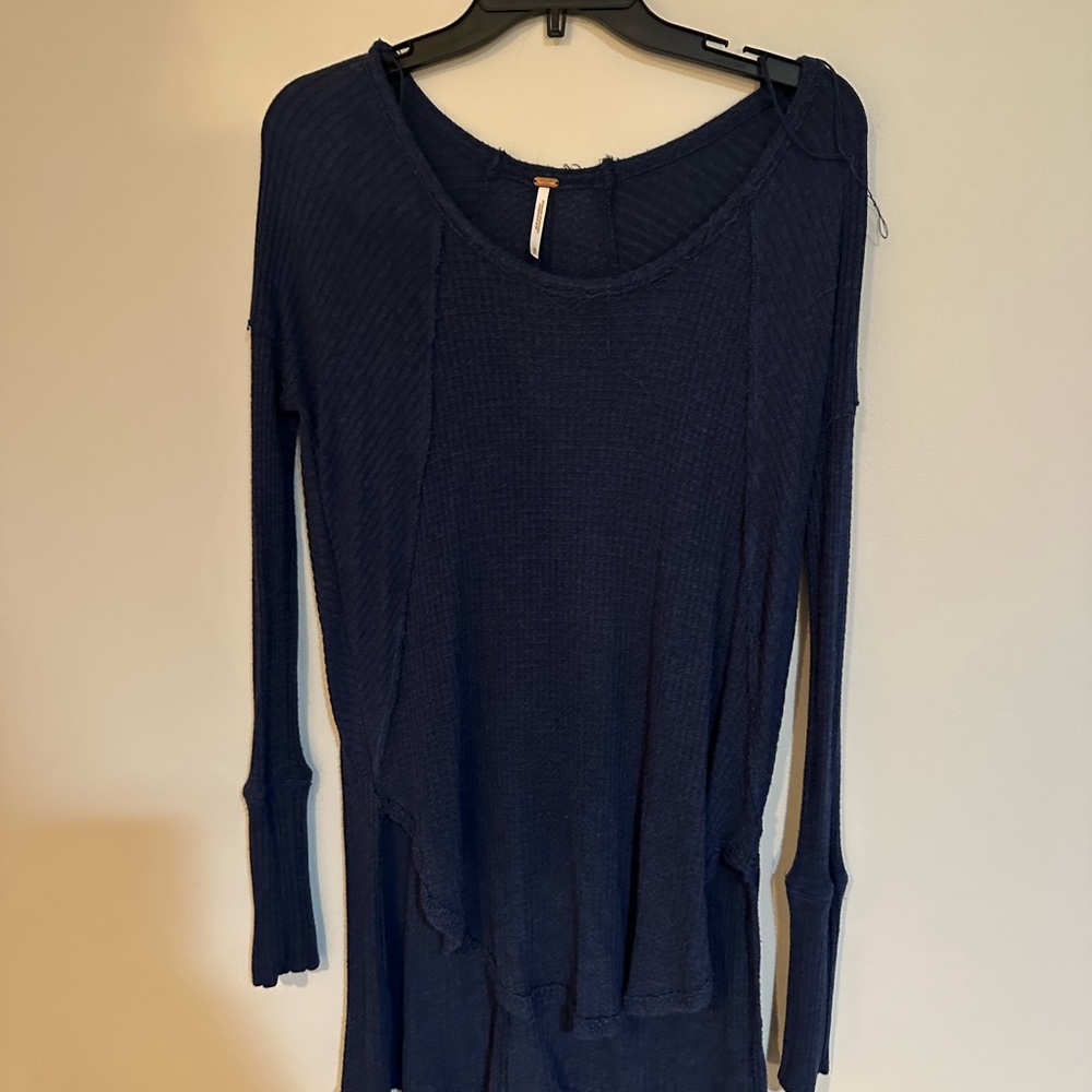 Women's Navy Long Sleeve Top